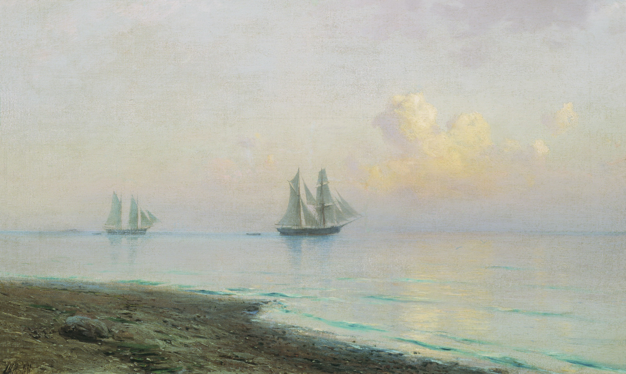 Лагорио. Морской пейзаж с парусниками. 1891