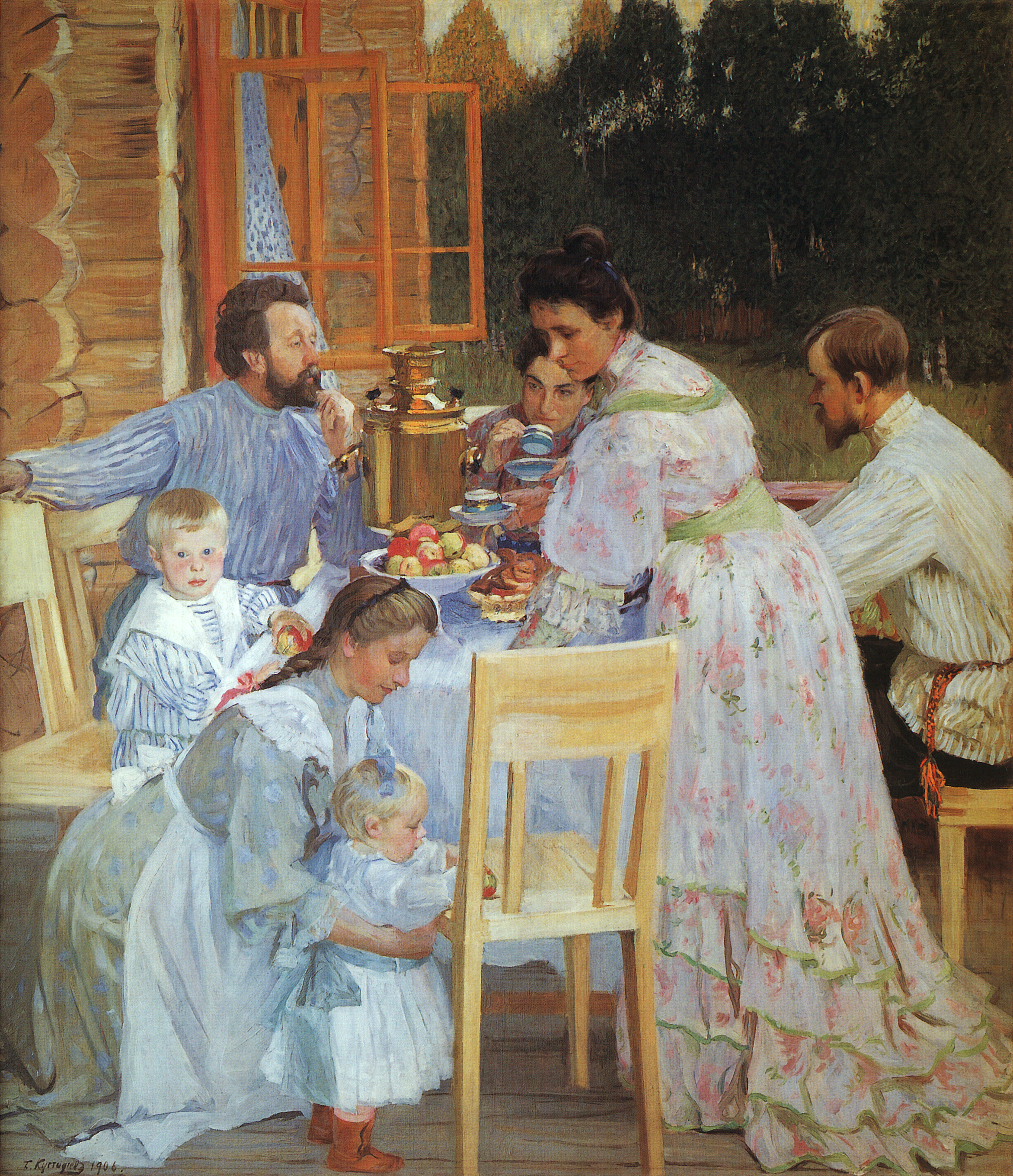 Кустодиев Б.. На террасе. 1906