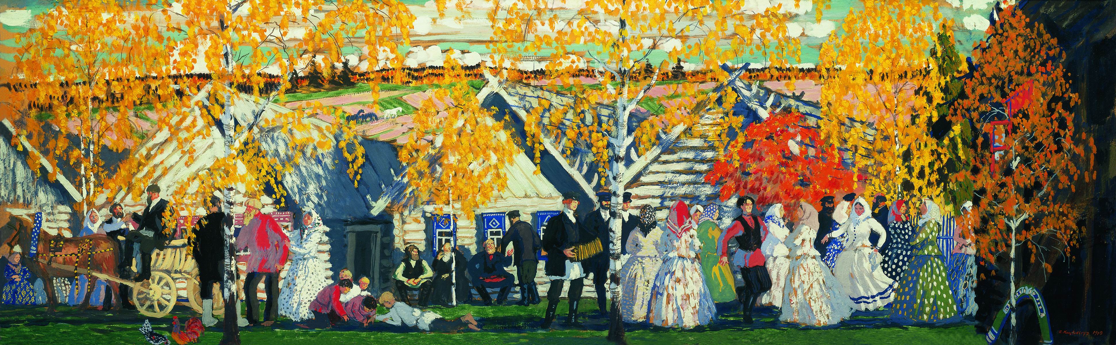 Кустодиев Б.. Деревенский праздник. 1910