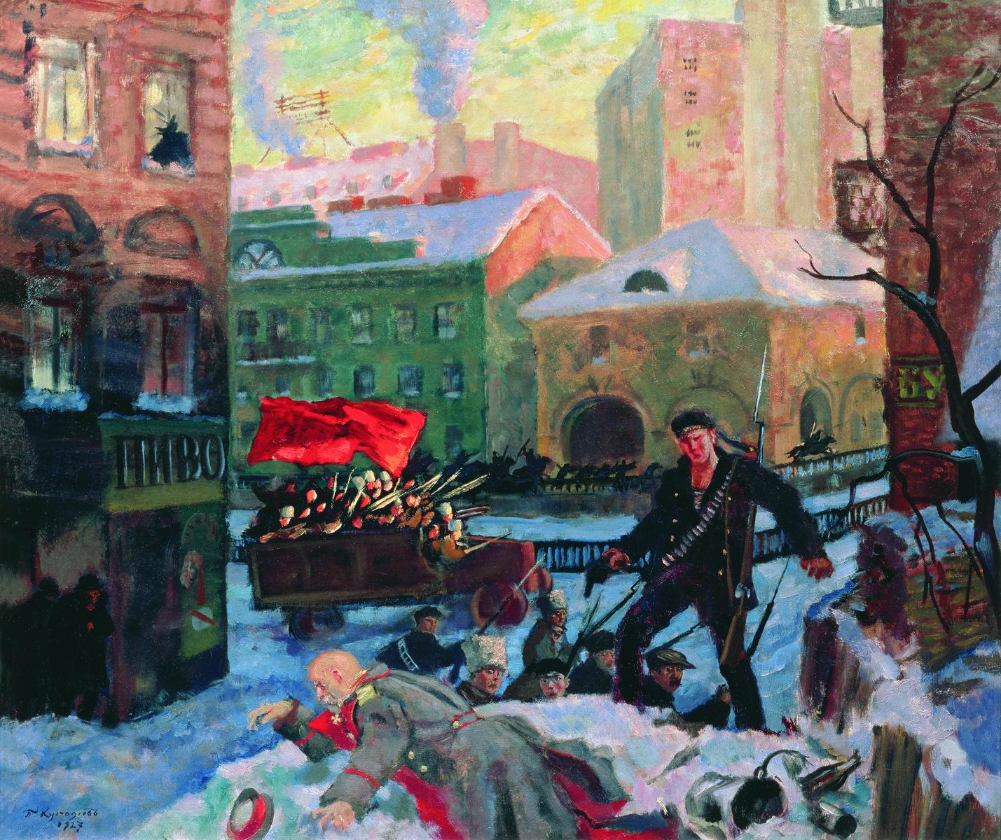 Кустодиев Б.. Октябрь в Петрограде. 1927