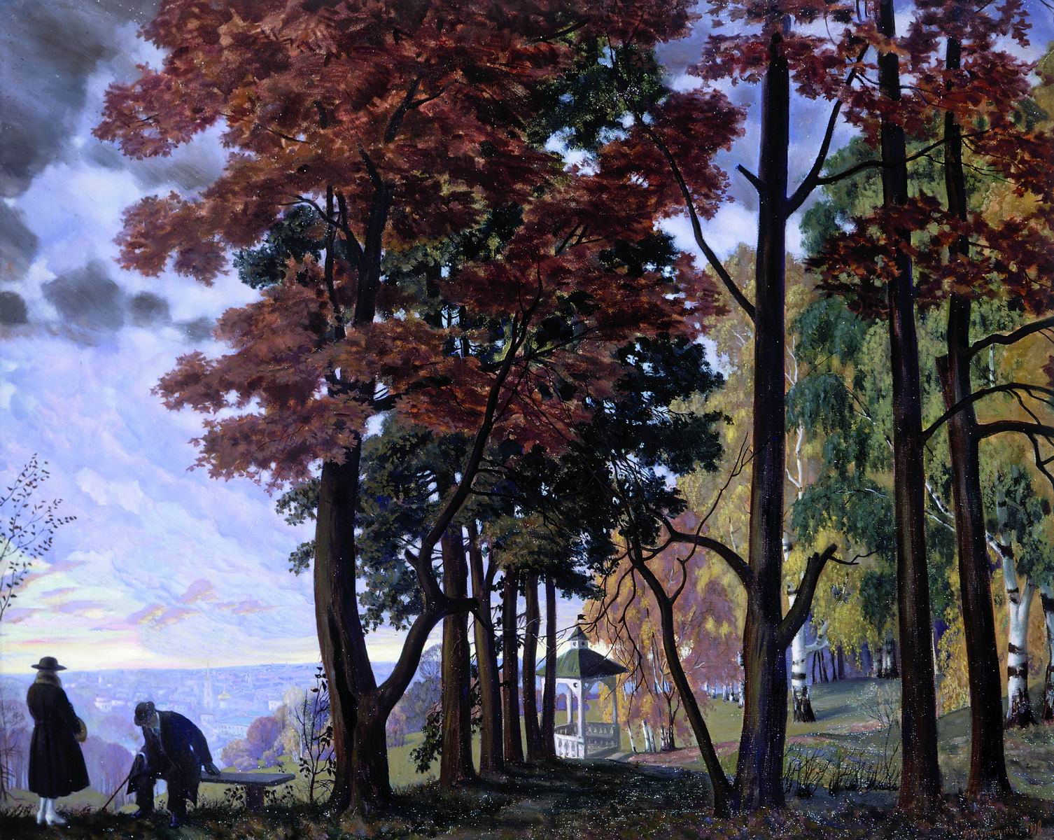 Кустодиев Б.. Осень (Над городом). 1918