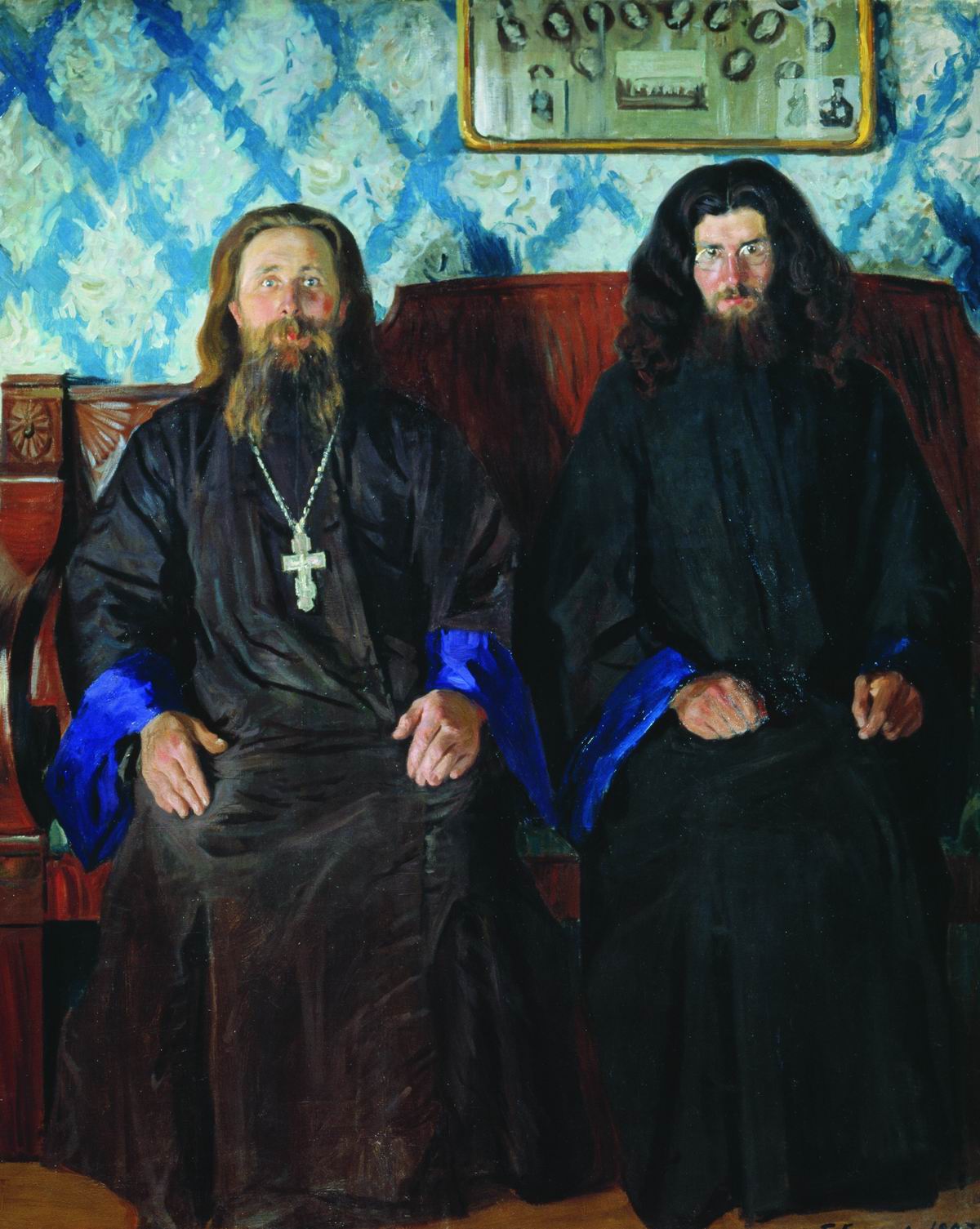 Кустодиев Б.. Портрет священника и дьякона (Священники. На приеме). 1907