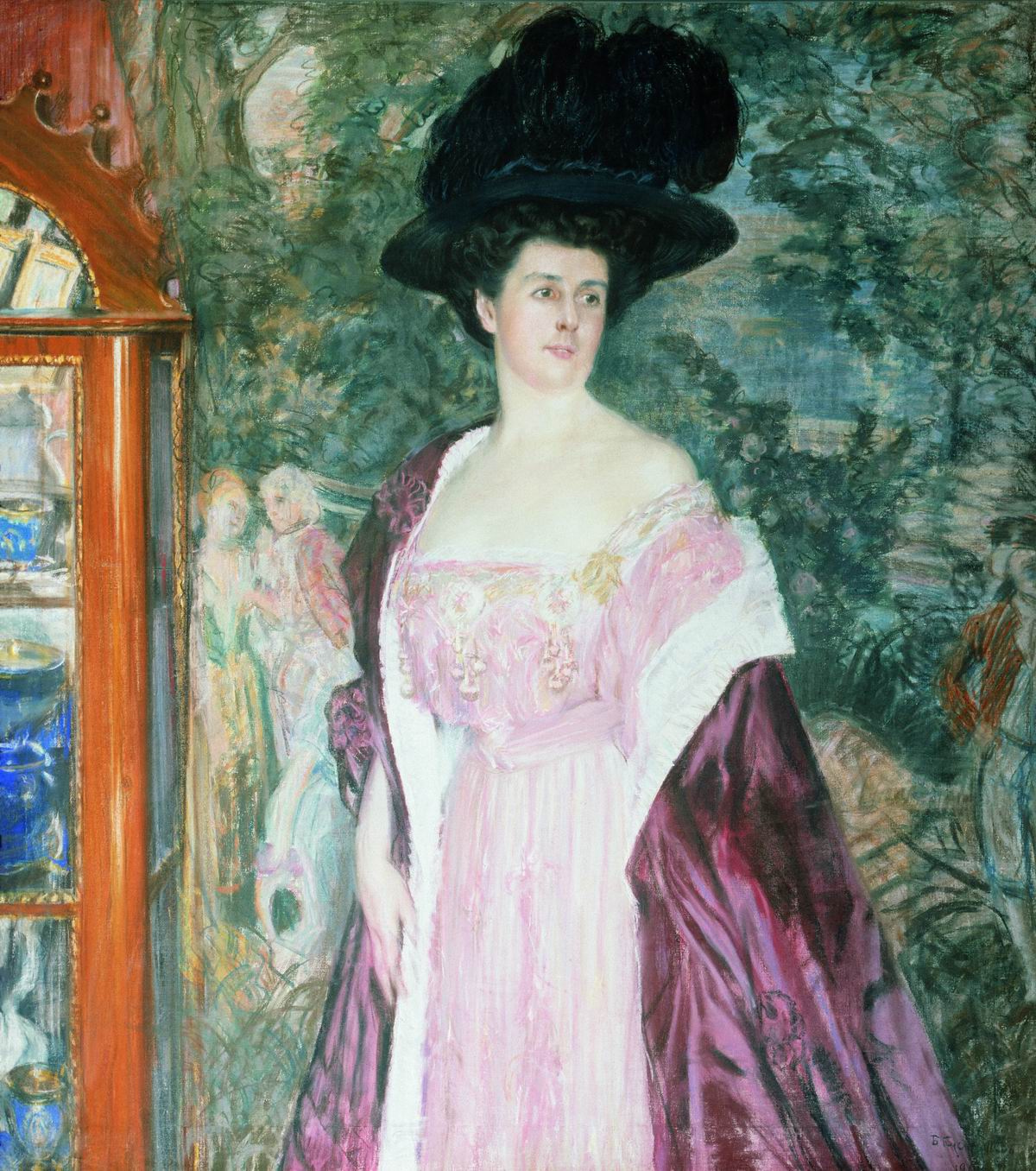 Кустодиев Б.. Портрет А.Д.Романовой. 1908