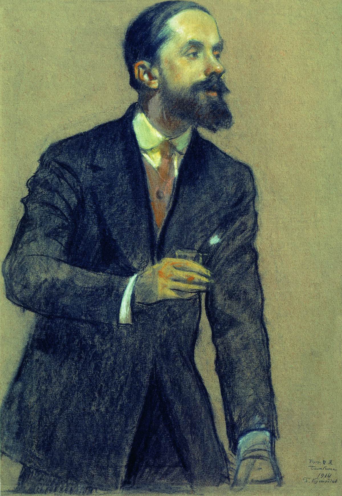 Кустодиев Б.. Портрет И.Я.Билибина. 1914