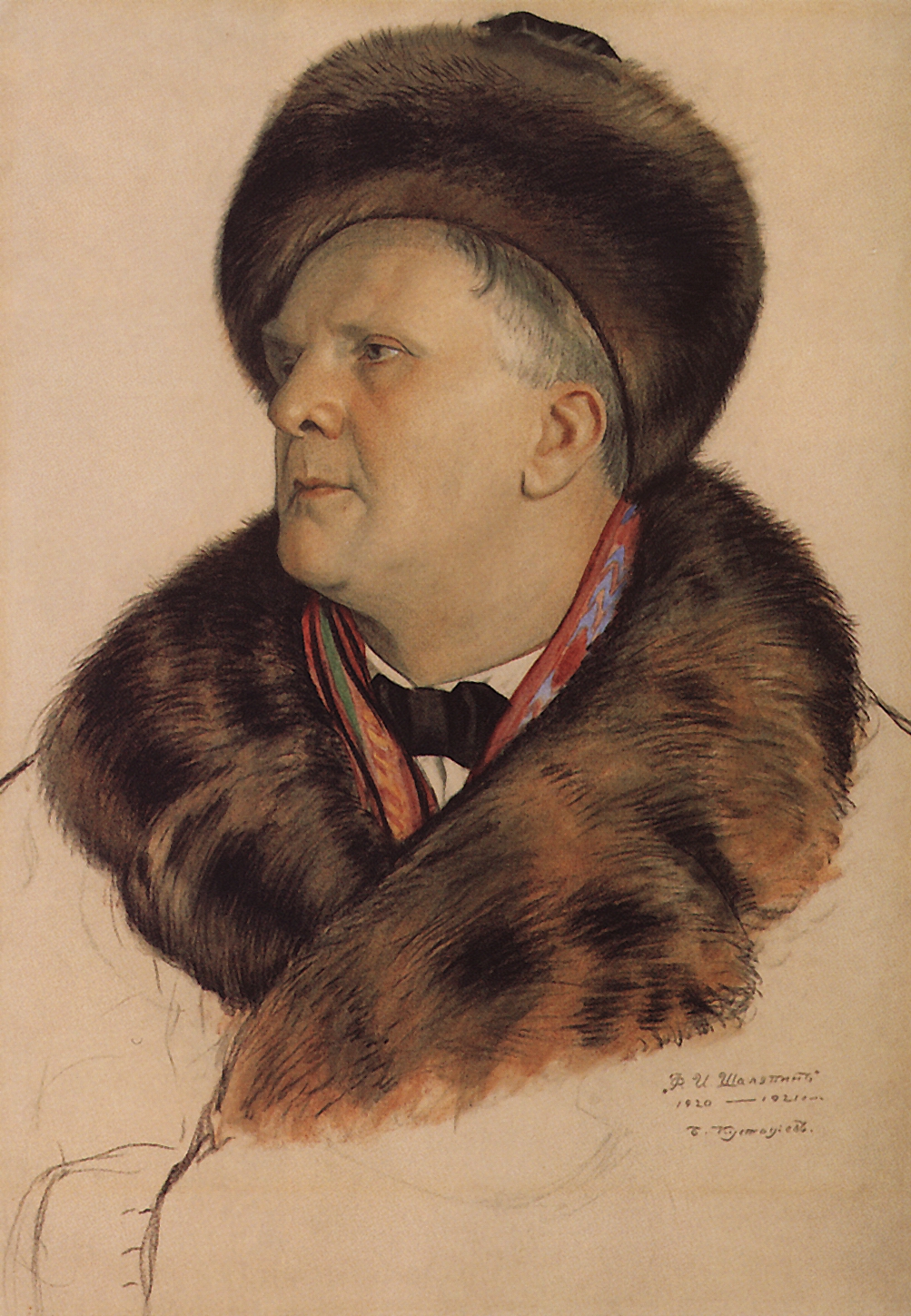 Кустодиев Б.. Портрет Ф.И.Шаляпина. 1921