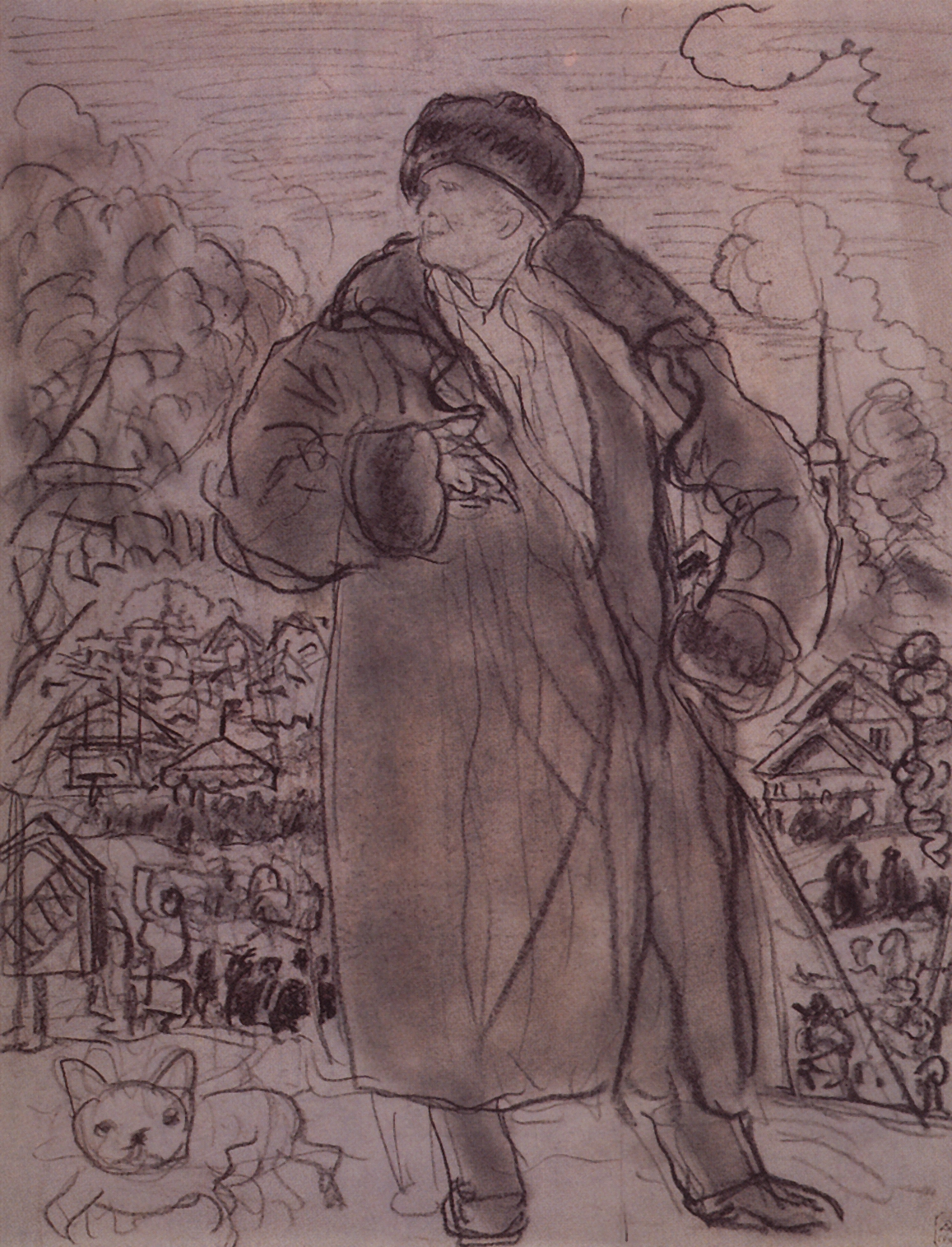Кустодиев Б.. Портрет Ф.И.Шаляпина. 1920-1921