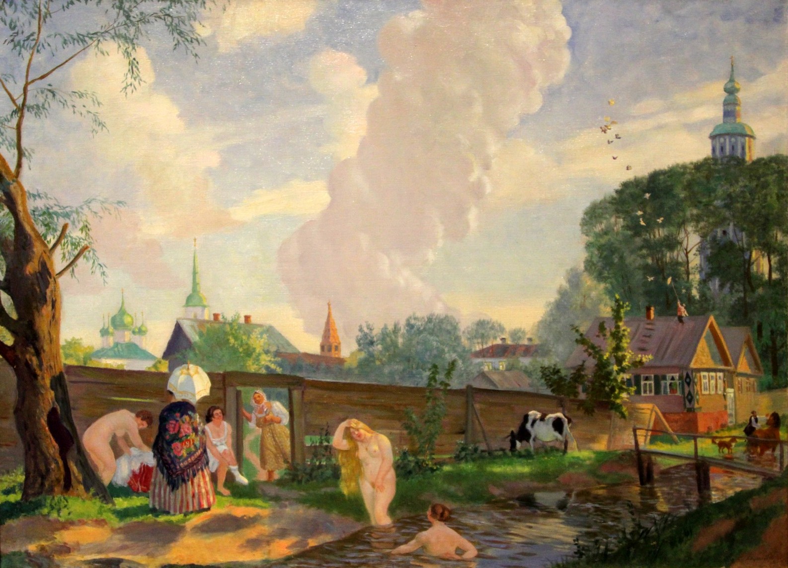 Кустодиев Б.. Купальщицы. 1917