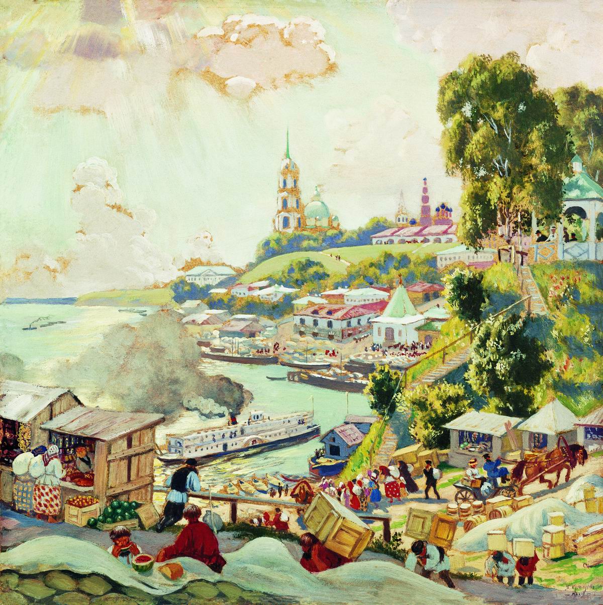 Кустодиев Б.. На Волге. 1910