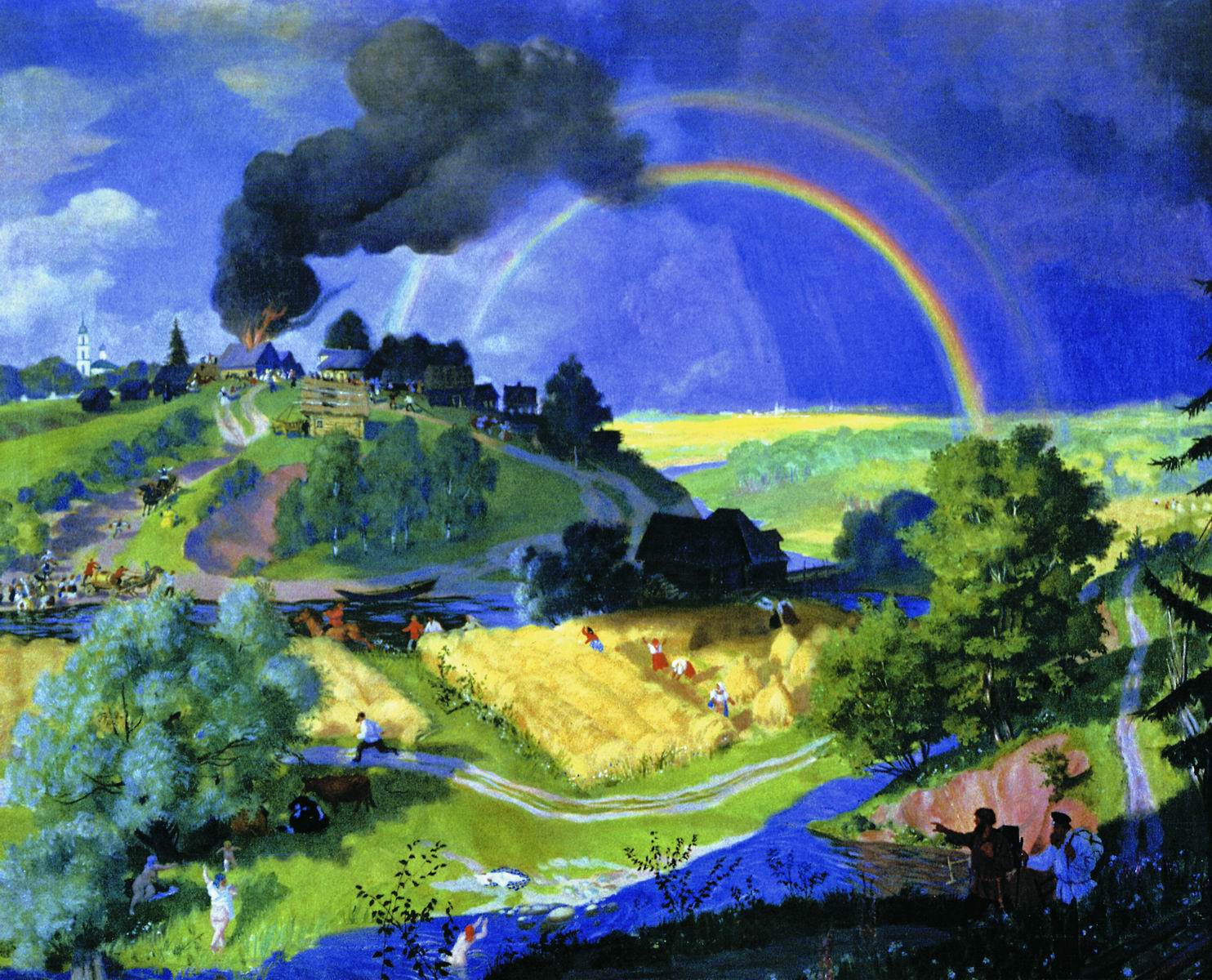 Кустодиев Б.. После грозы. 1921