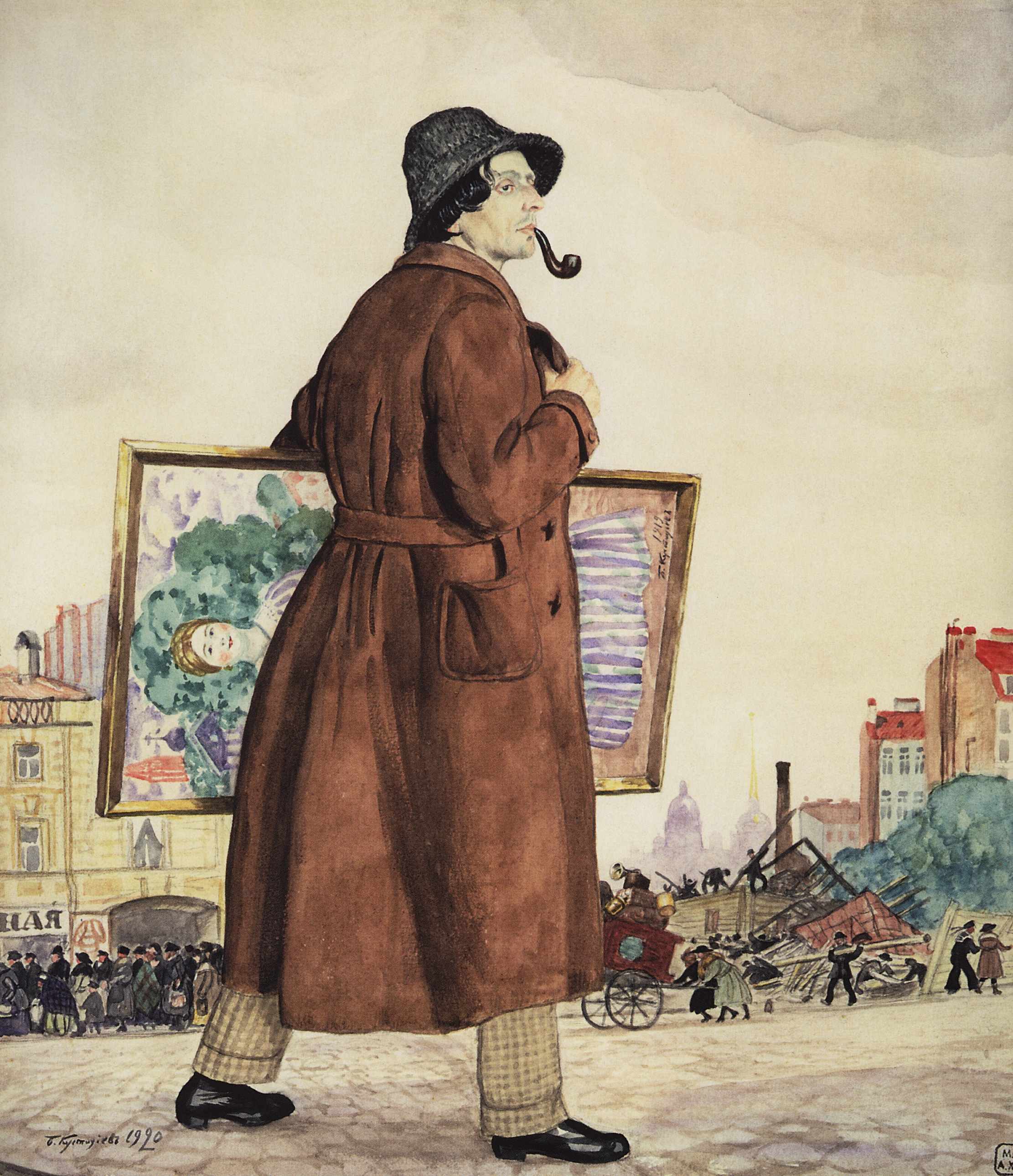 Кустодиев Б.. Портрет художника И.И.Бродского. 1920