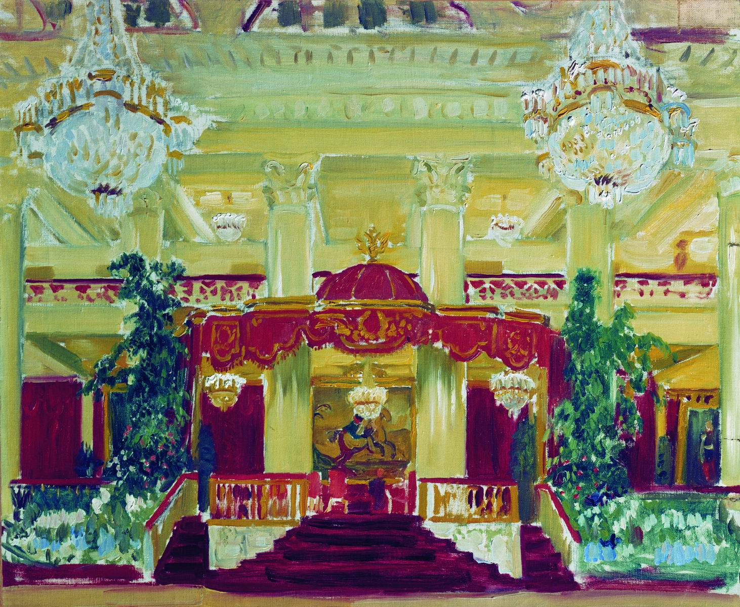 Кустодиев Б.. Зал Дворянского собрания в Петербурге. 1913