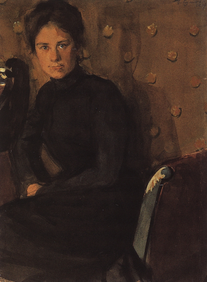 Кустодиев Б.. Портрет Ю.Е.Кустодиевой. 1907