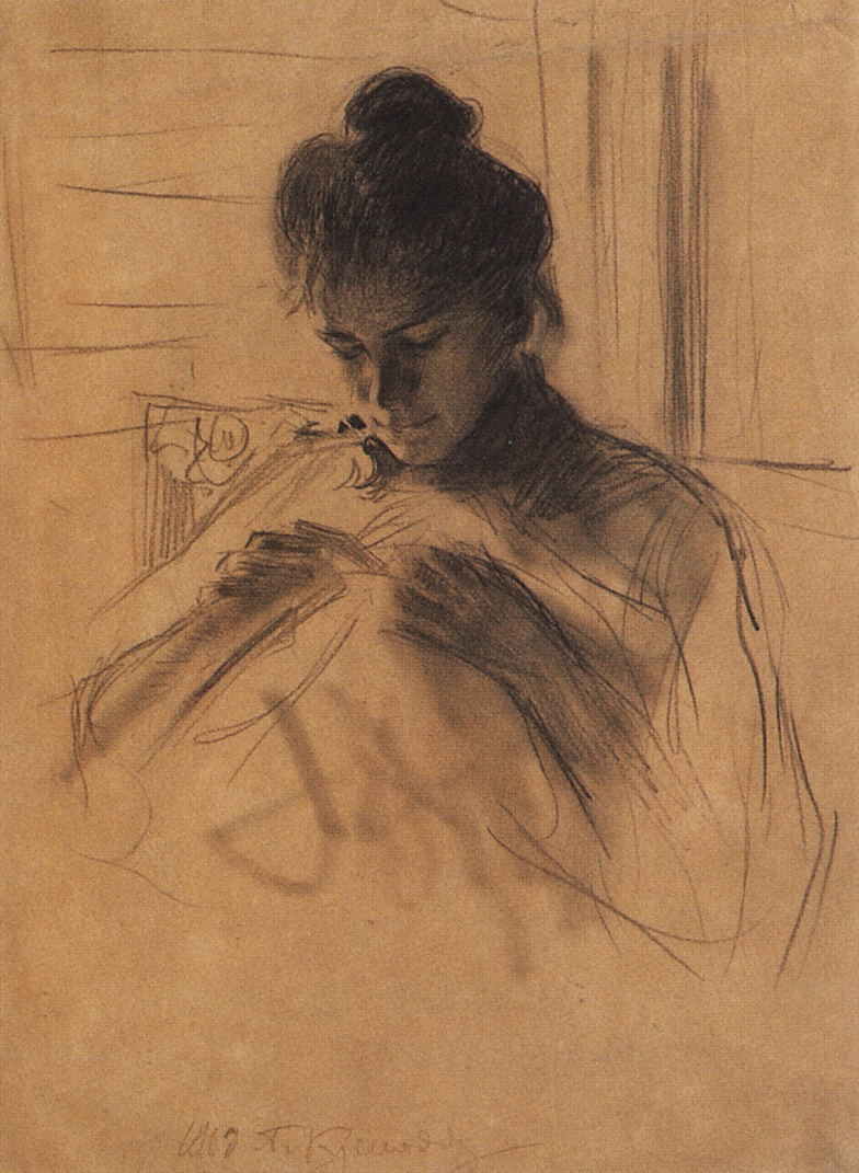 Кустодиев Б.. Портрет Ю.Е.Кустодиевой. 1903