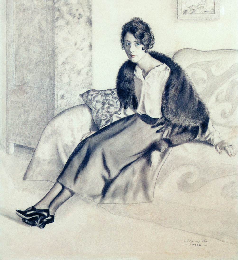 Кустодиев Б.. Портрет О.П.Мясоедовой. 1920