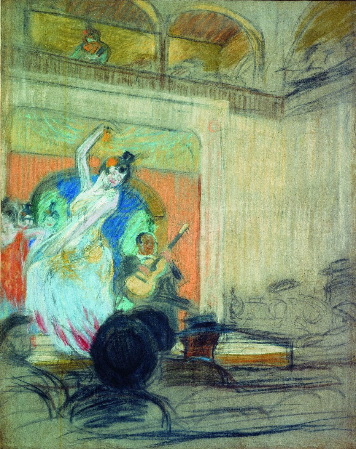 Кустодиев Б.. Танцовщица в кабаре. 1904