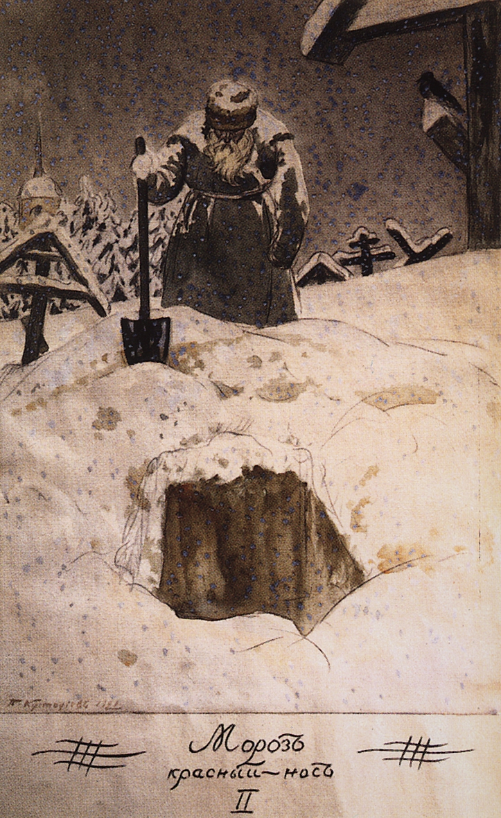 Кустодиев Б.. На могиле Прокла. 1921