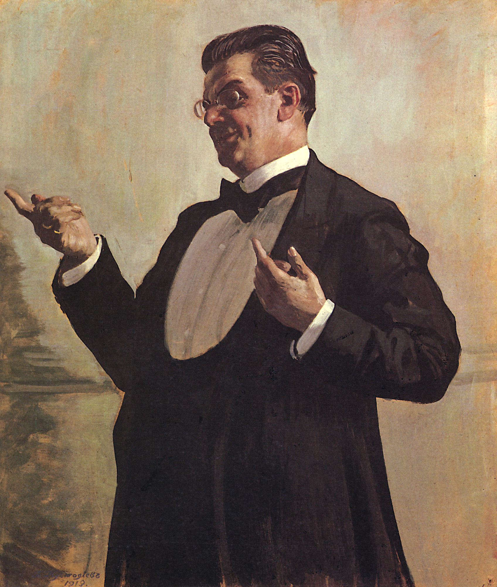 Кустодиев Б.. Портрет артиста и режиссера МХАТ В.В.Лужского. 1913