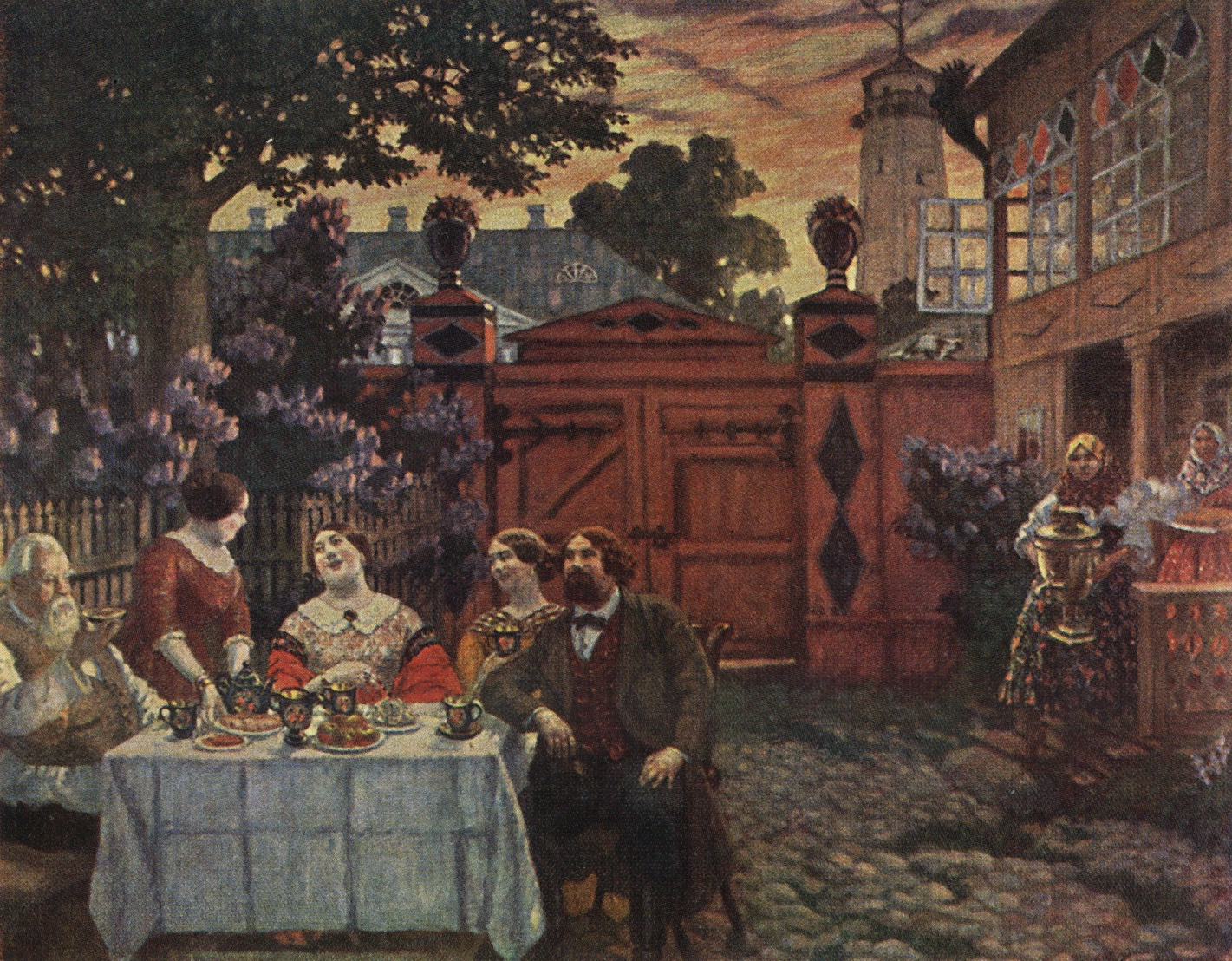 Кустодиев Б.. Чаепитие. 1913