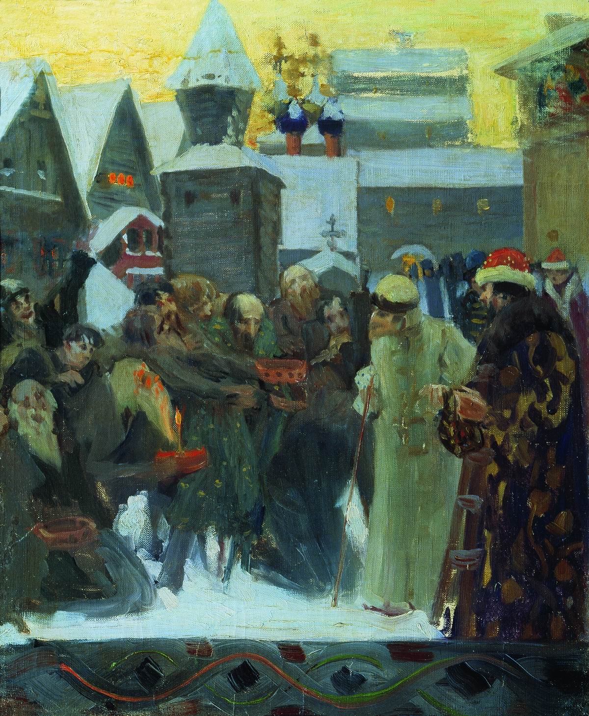Кустодиев Б.. Выход царя Ивана Грозного. 1900