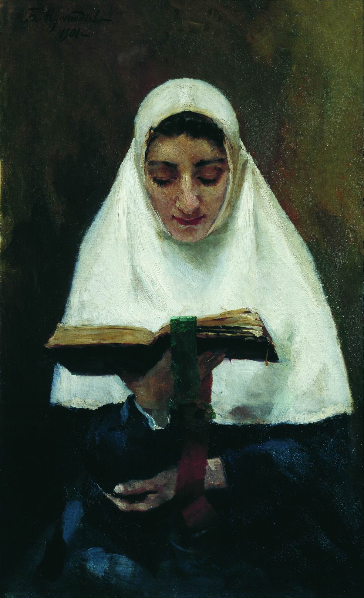 Кустодиев Б.. Монахиня. 1901