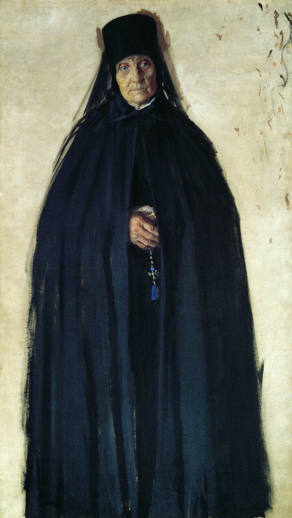 Кустодиев Б.. Монахиня. 1908