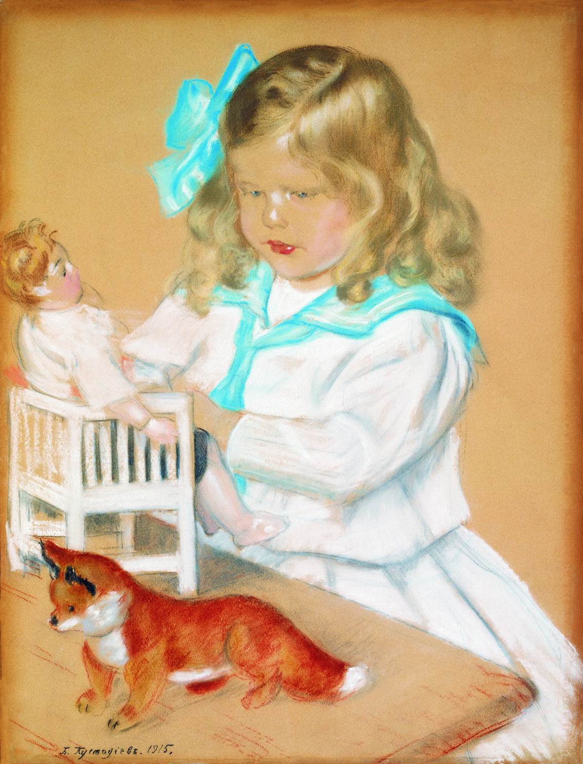 Кустодиев Б.. Портрет девочки. 1915