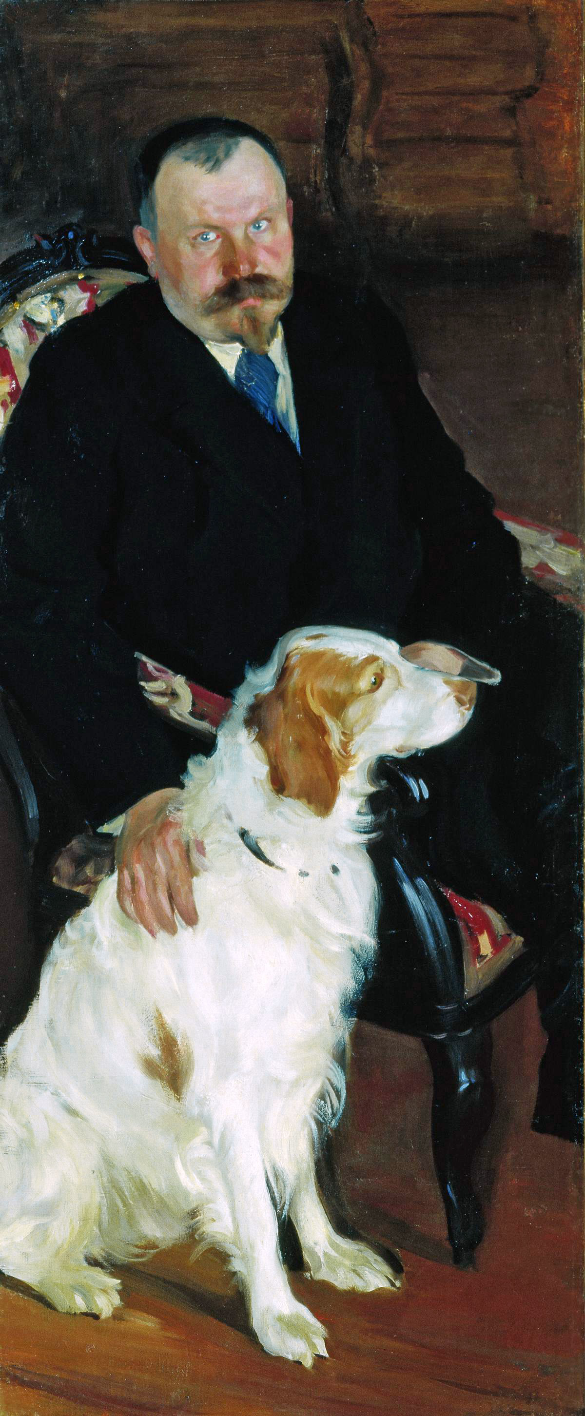 Кустодиев Б.. Портрет доктора С.Я.Любимова с собакой. 1905