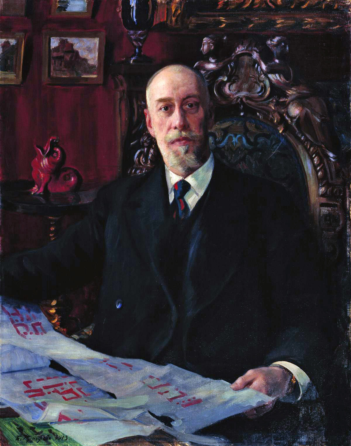 Кустодиев Б.. Портрет Н.К. фон Мекка. 1913