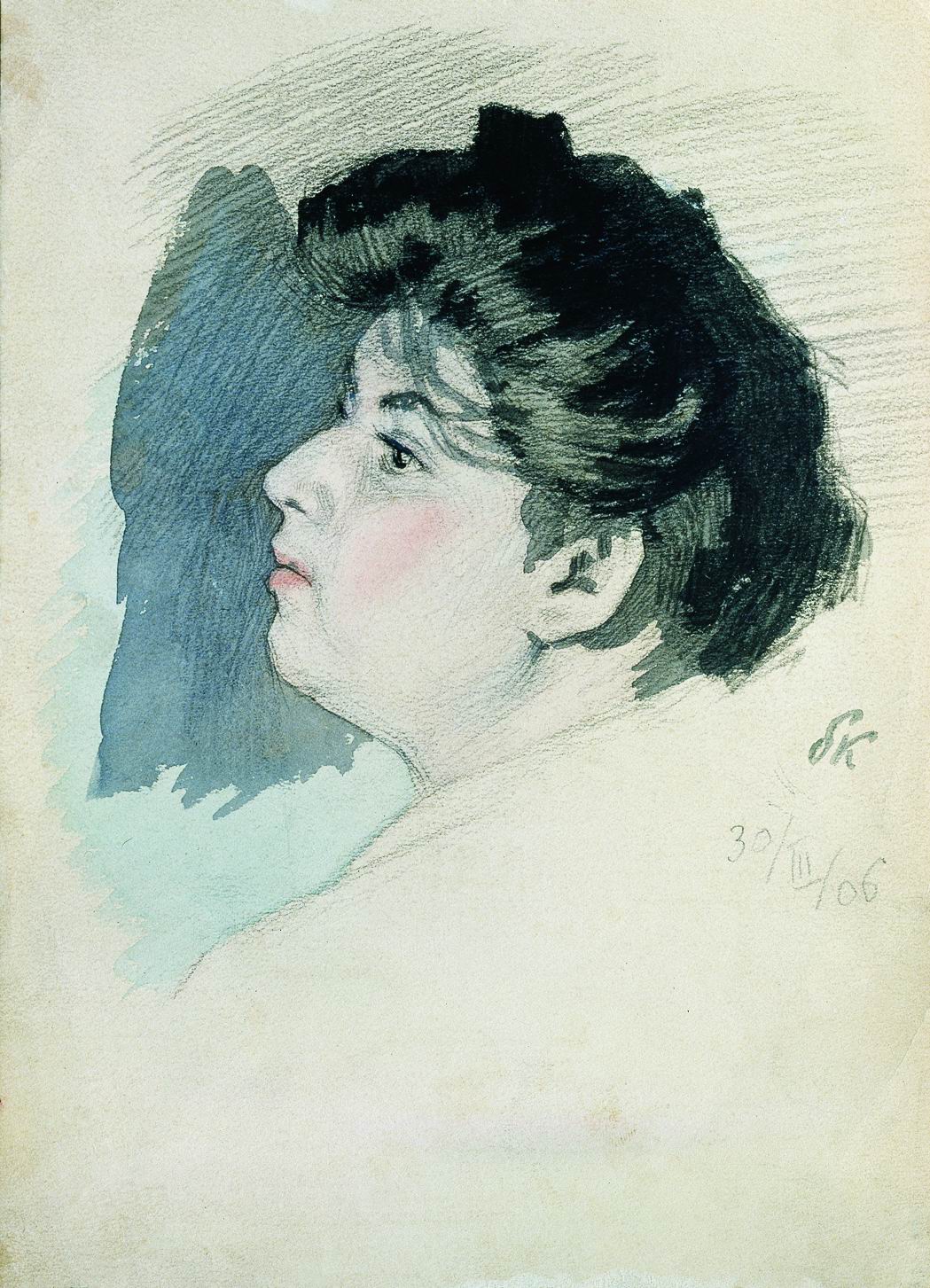 Кустодиев Б.. Портрет неизвестной. 1906