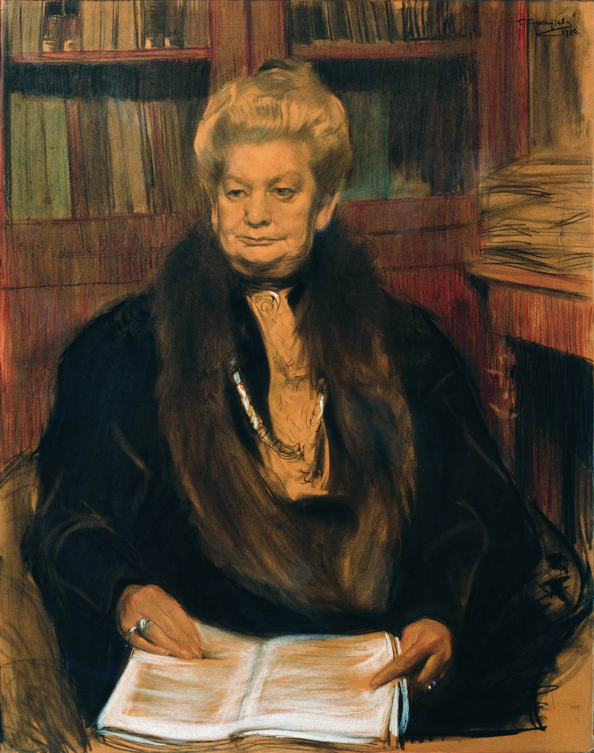 Кустодиев Б.. Портрет писательницы Александры Васильевны Шварц. 1906