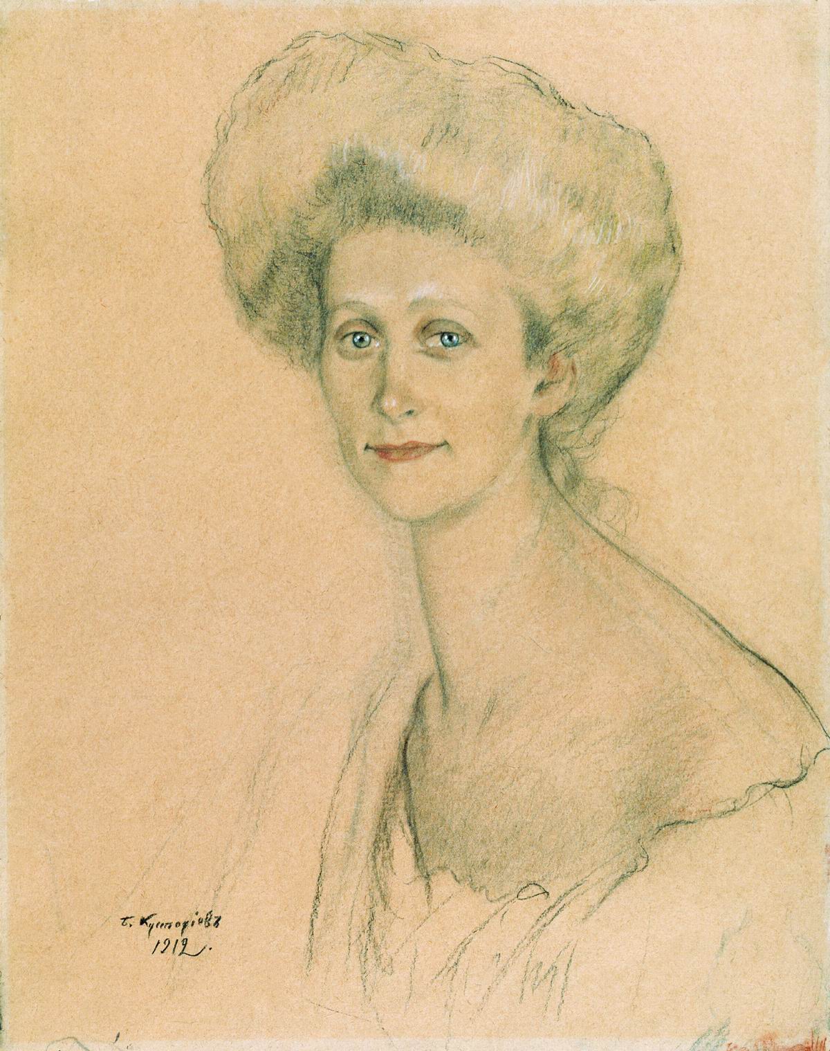 Кустодиев Б.. Портрет Т.Ф. Давыдовой. 1912