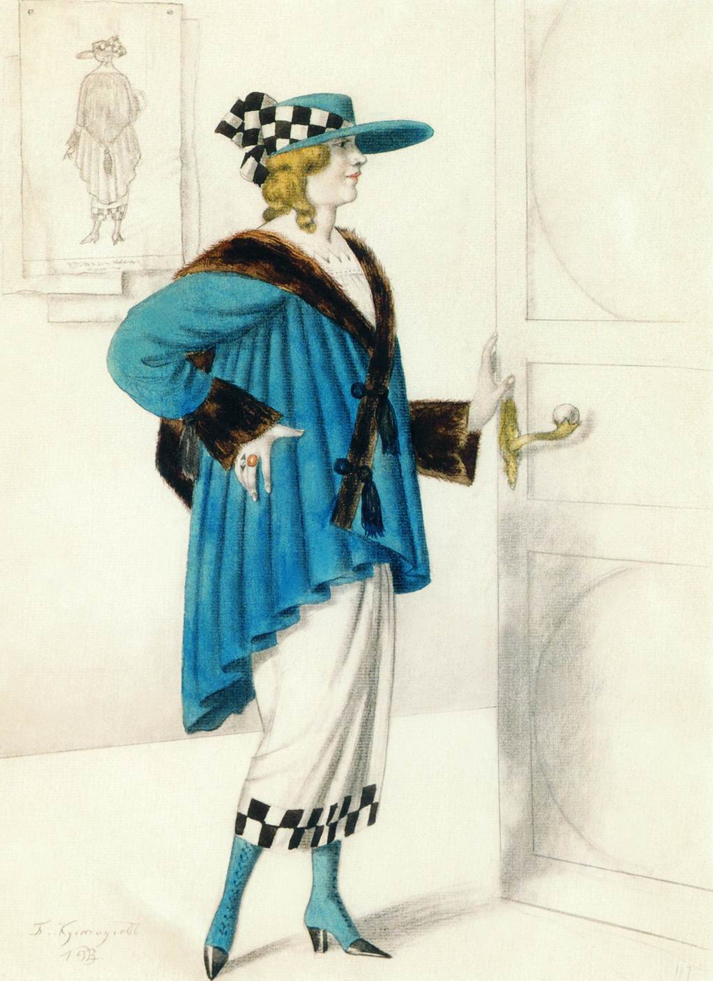 Кустодиев Б.. Эскиз женского костюма. 1923