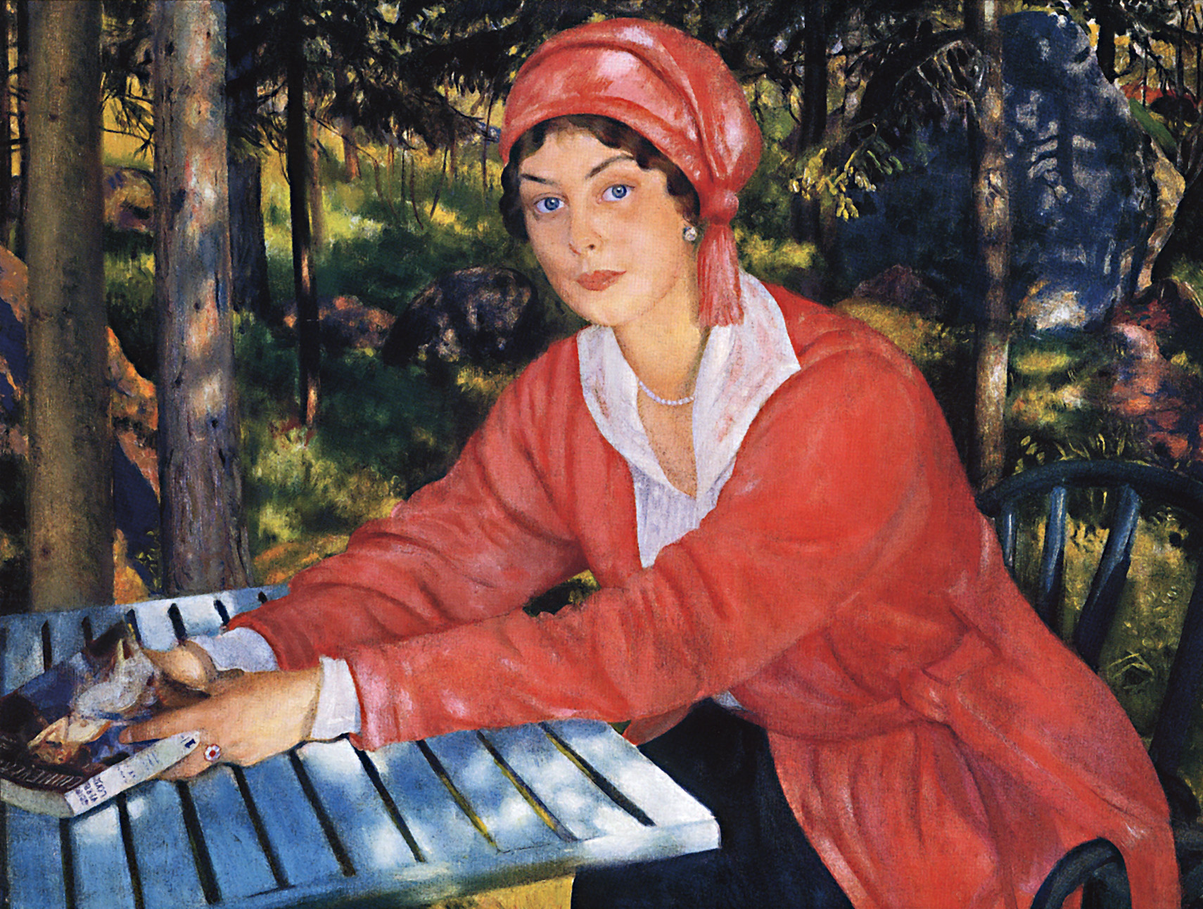 Кустодиев Б.. Портрет графини Грабовской. 1917
