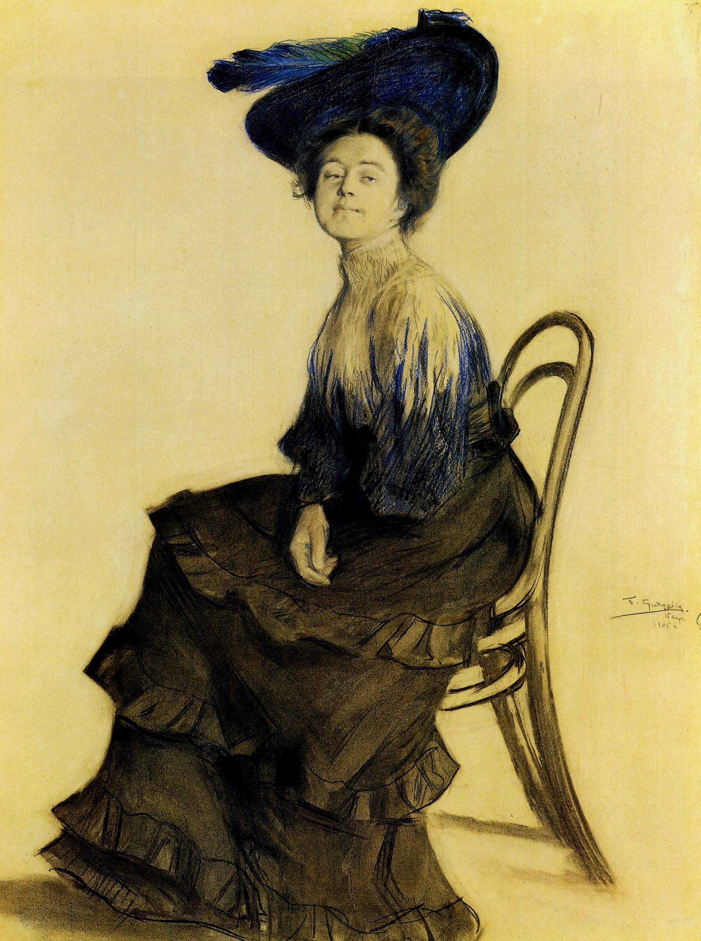 Кустодиев Б.. Портрет Е.А.Полевицкой. 1905