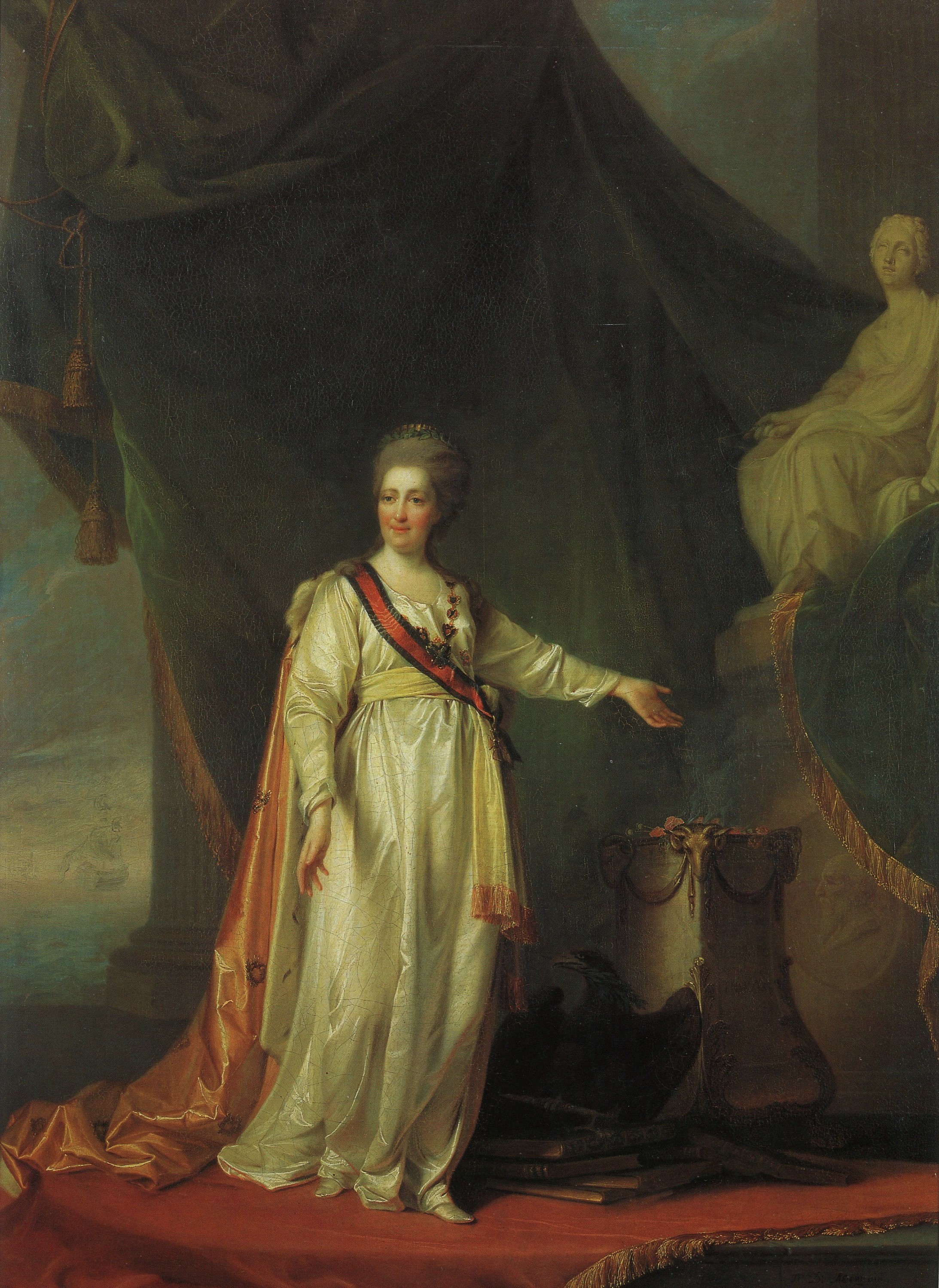 Левицкий Д.. Портрет Екатерины II в виде законодательницы в храме богини правосудия . Около 1783