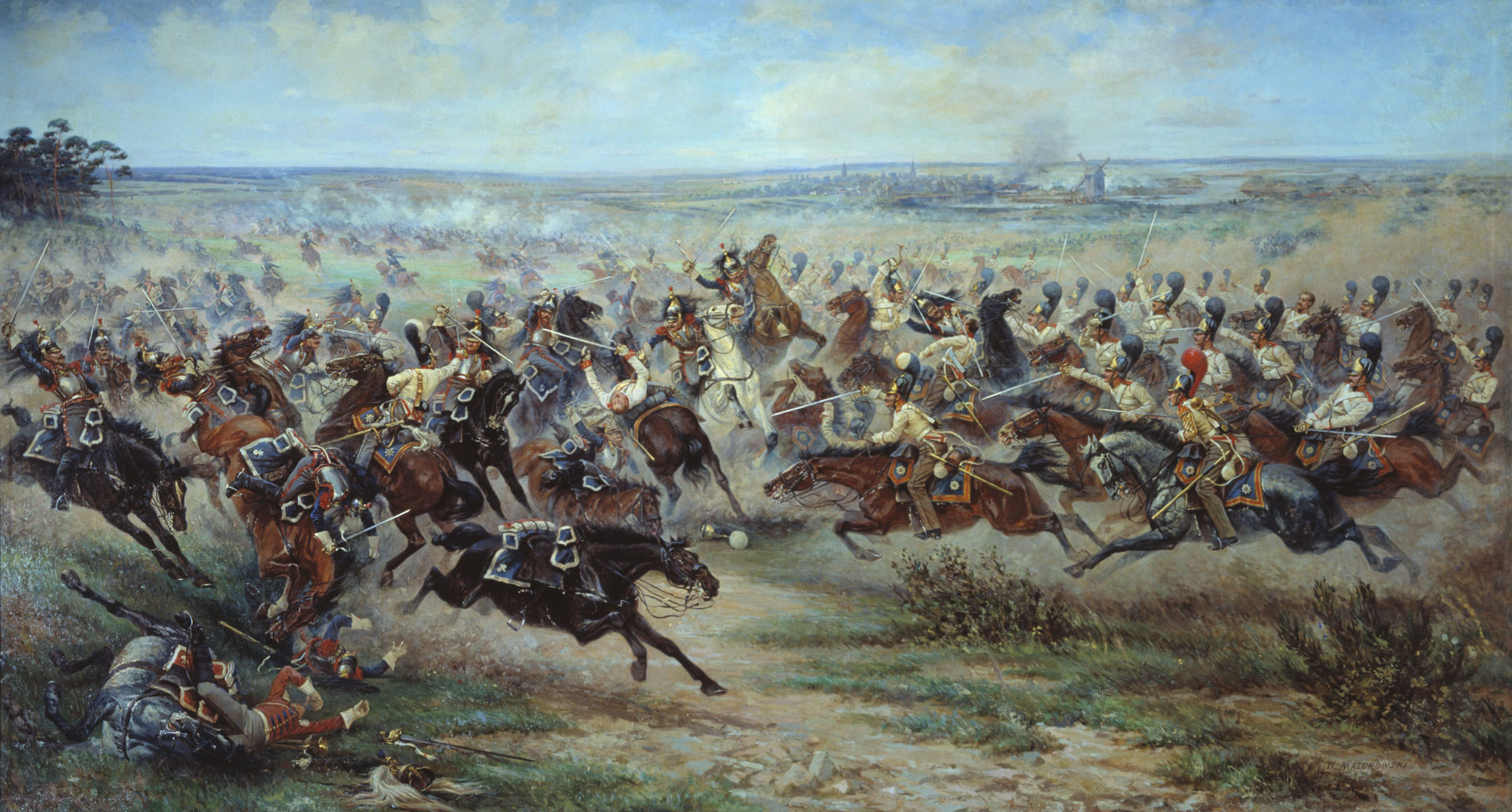 Мазуровский. Атака лейб-гвардии Конного полка на французских кирасир в сражении под Фридландом 2 июня 1807 года. 1912