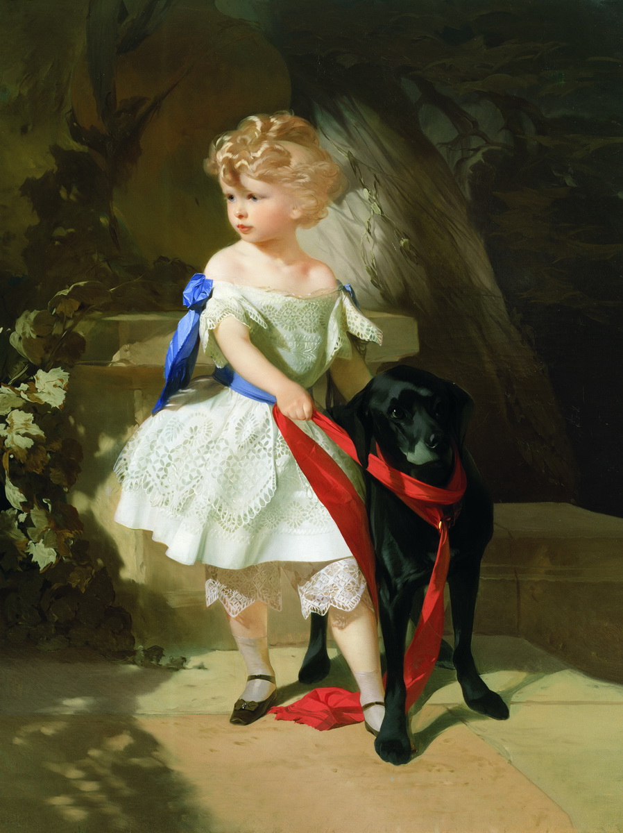 Макаров. Девочка с собакой. 1860-е (?)