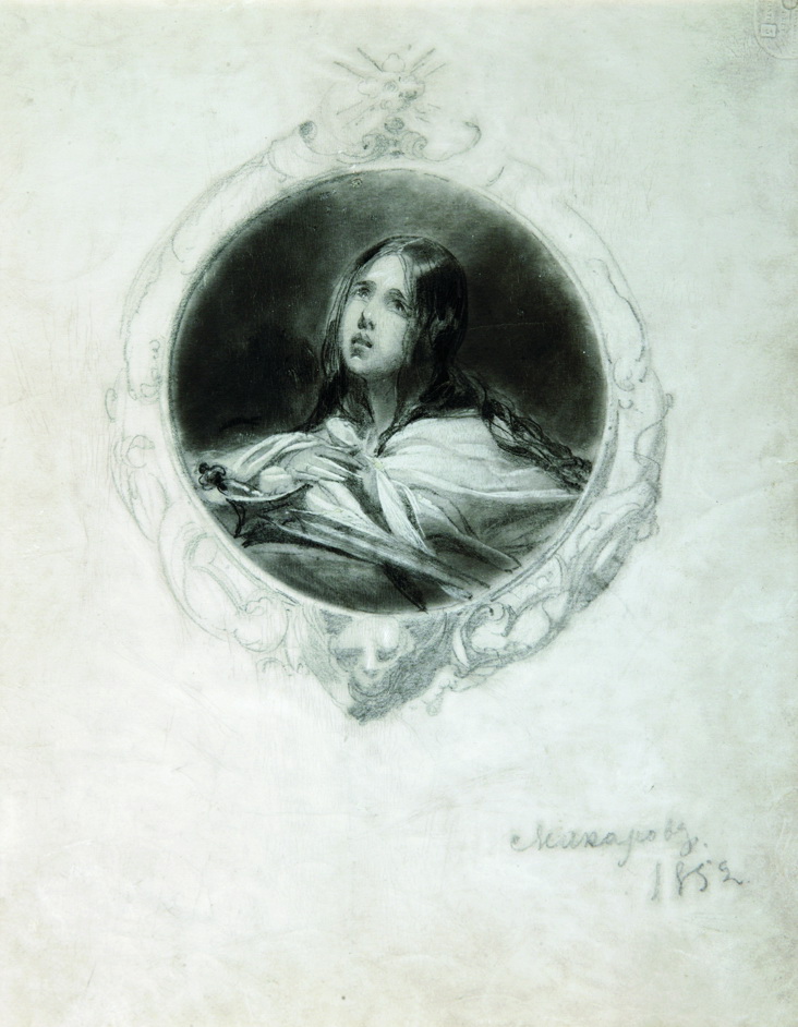 Макаров. Женская головка (Святая мученица). 1852