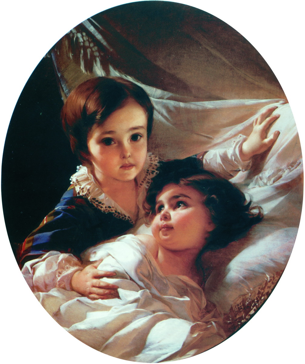 Макаров. Портрет двух детей (из семьи Толстых). 1854