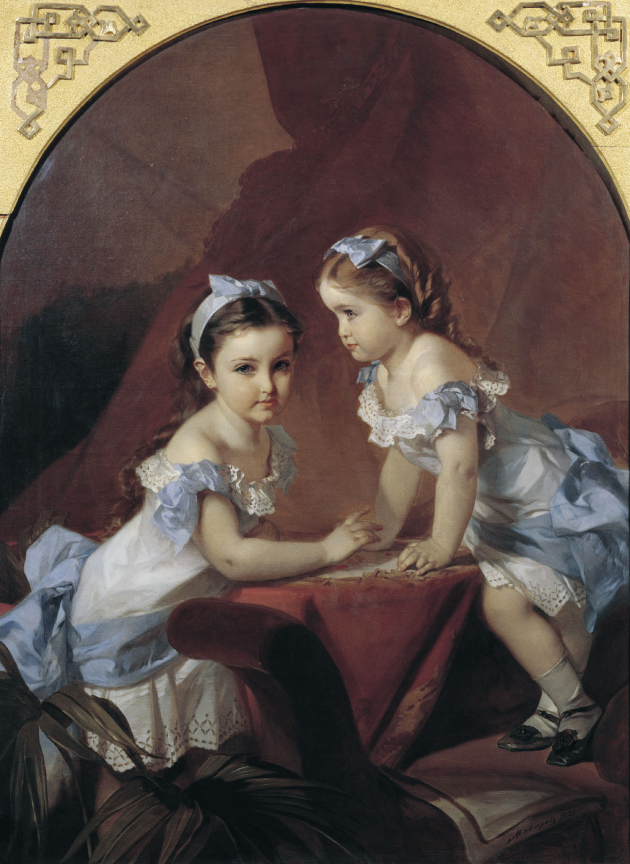 Макаров. Девочки-сестры. Портрет Лизы и Наташи Араповых. 1879