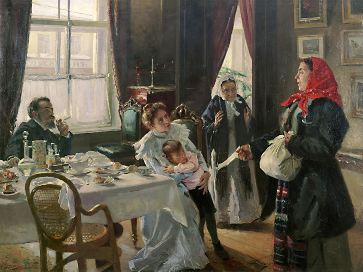 Маковский В.. Две матери. Мать приемная и родная. 1905-1906