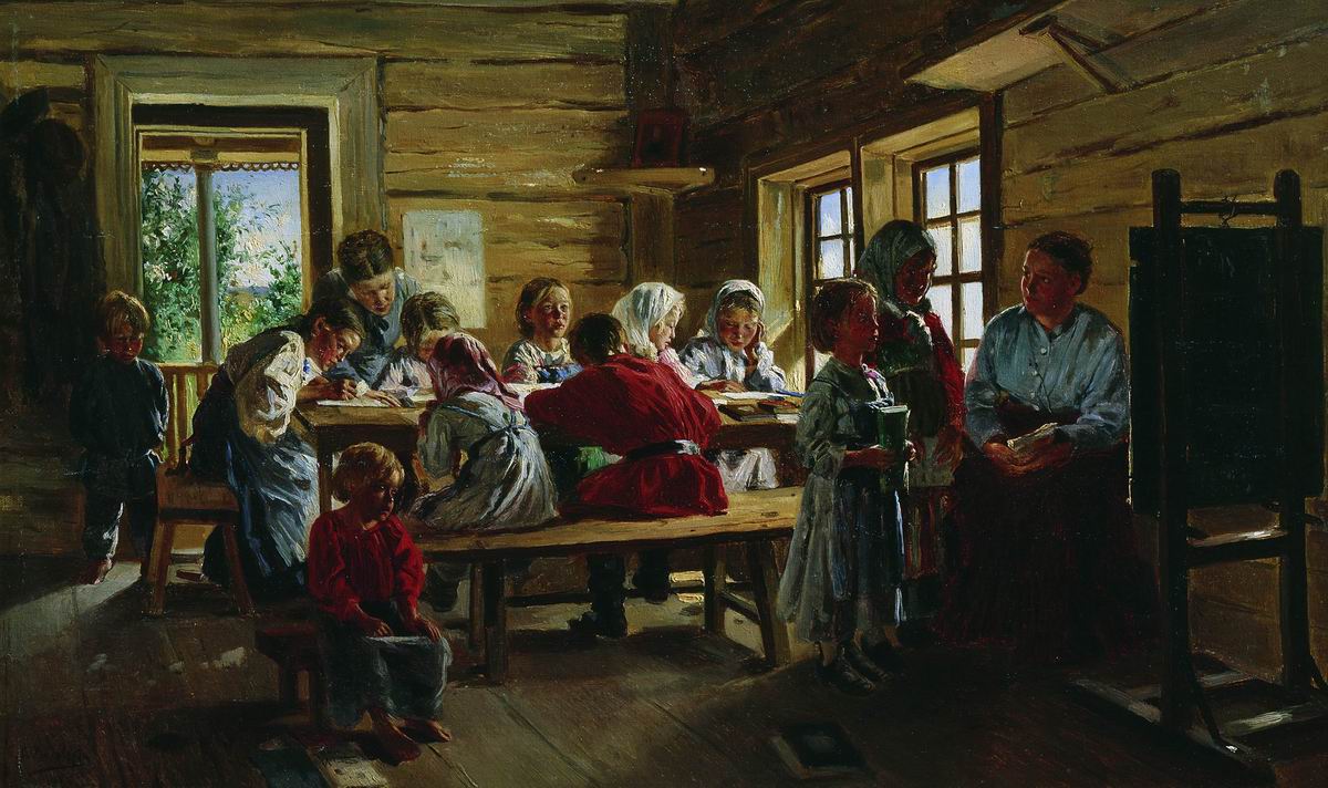 Маковский В.. В сельской школе. 1883