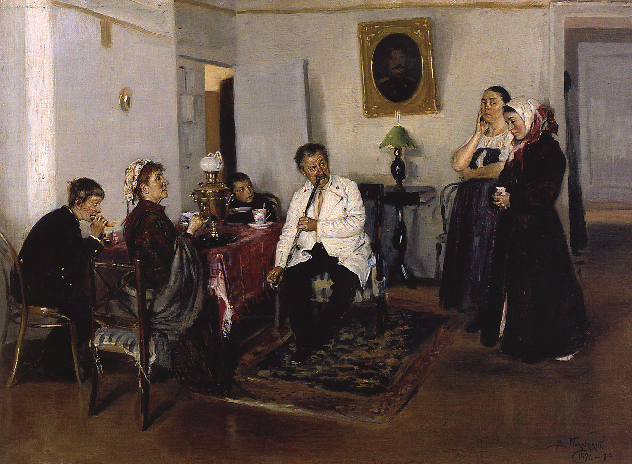Маковский В.. Наем прислуги. 1891