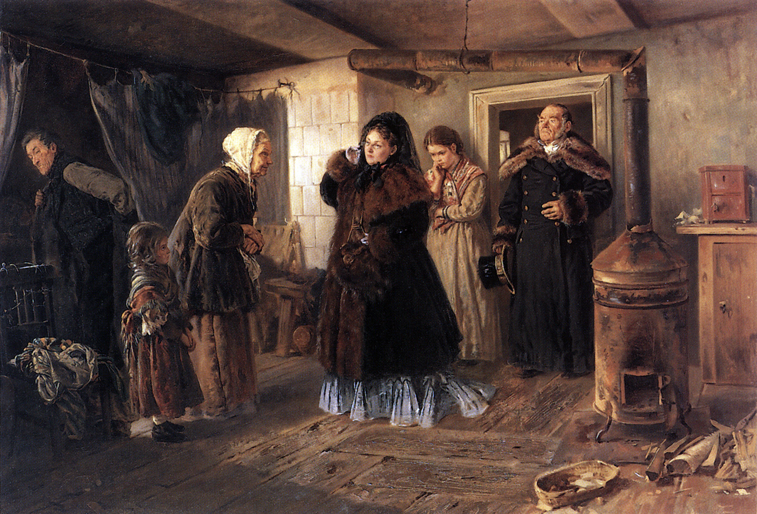 Маковский В.. Посещение бедных. 1874