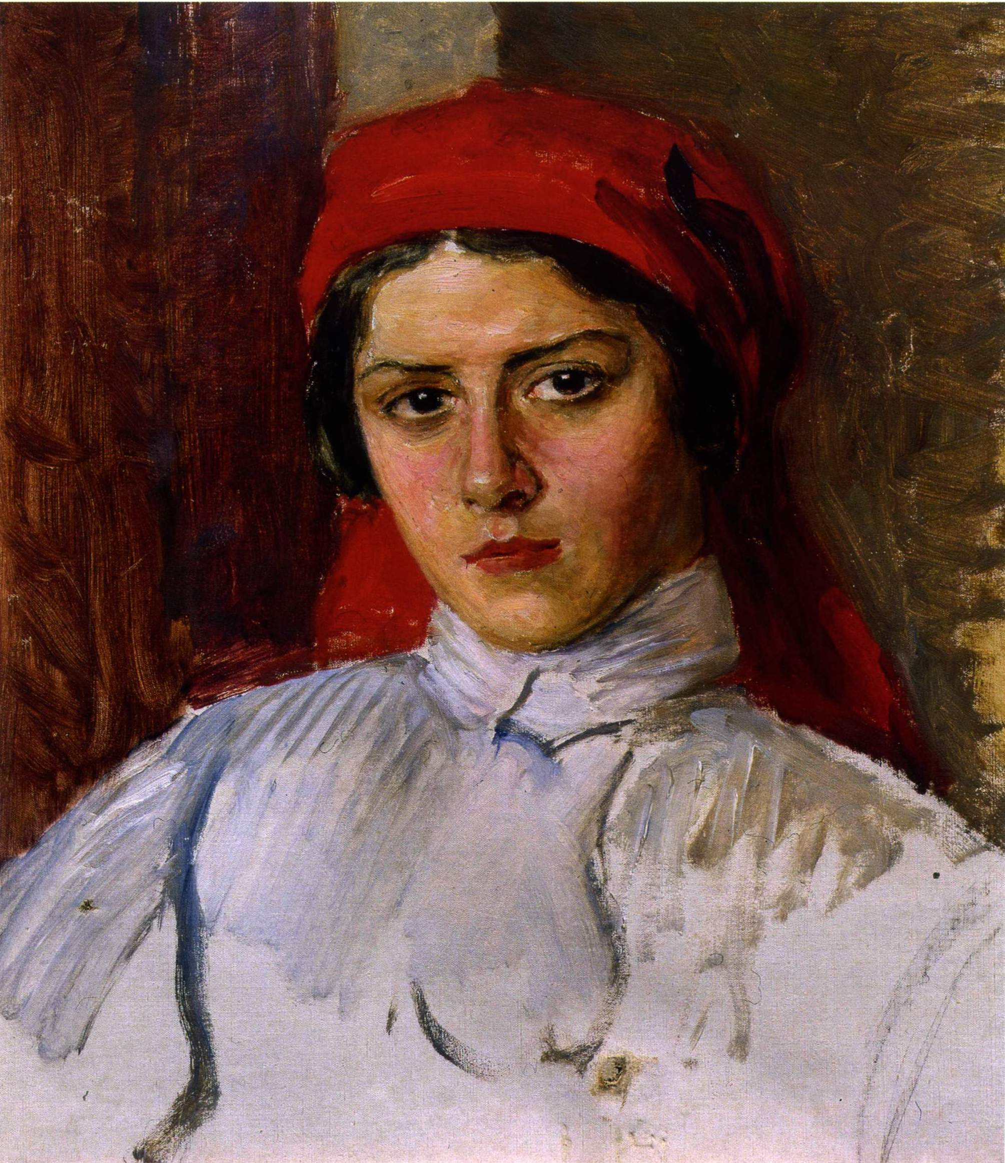 Буковецкий. Женщина в красном платке. 1912-1913