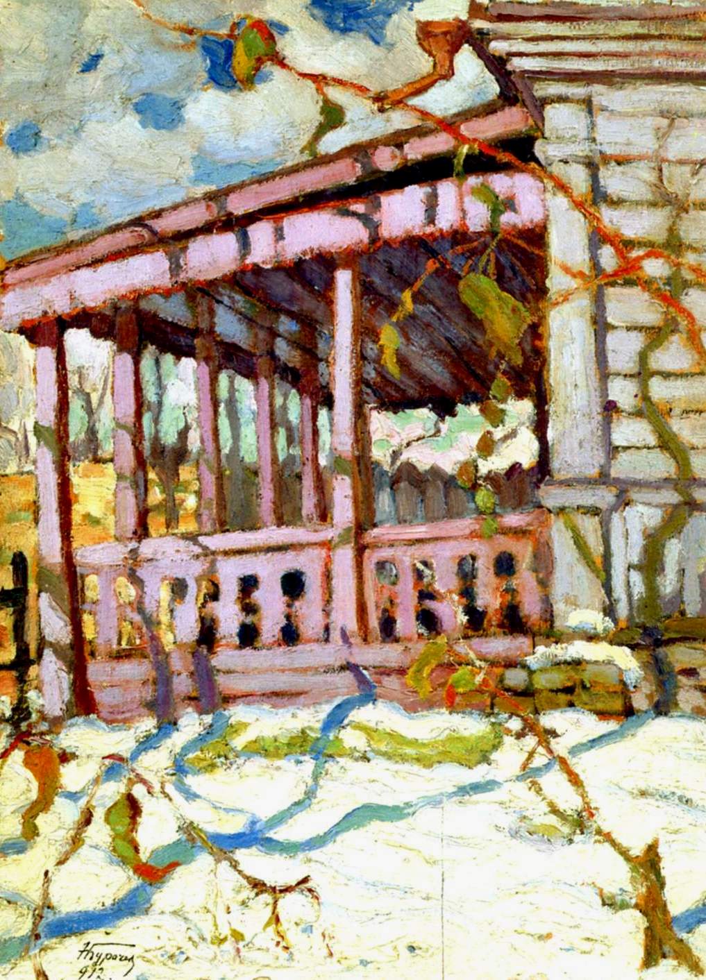 Бурачек. Крыльцо зимой . 1912