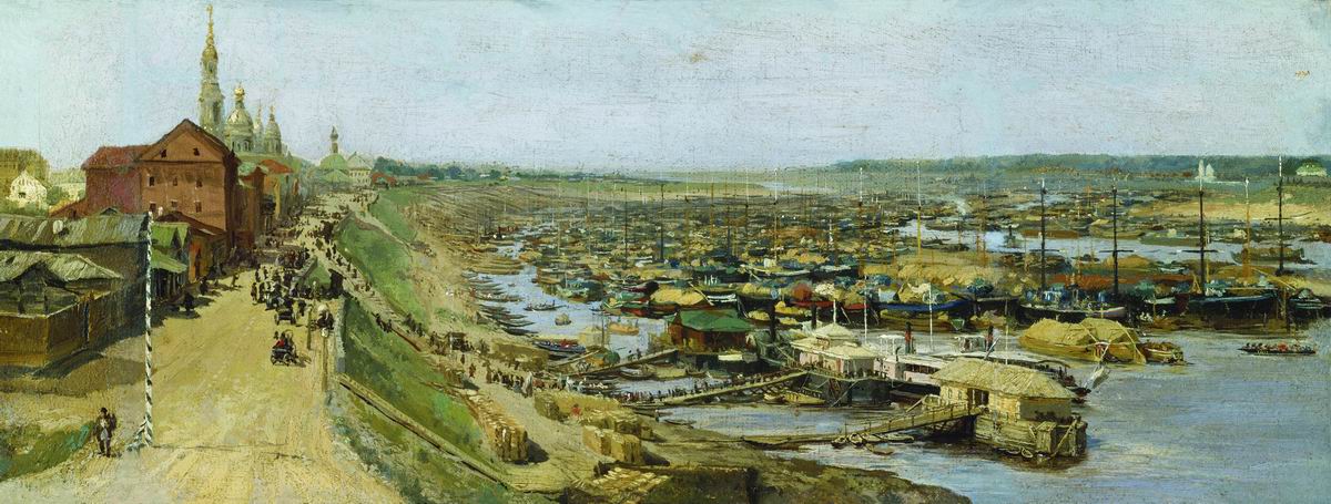 Максимов В.. Вид города Рыбинска. 1886