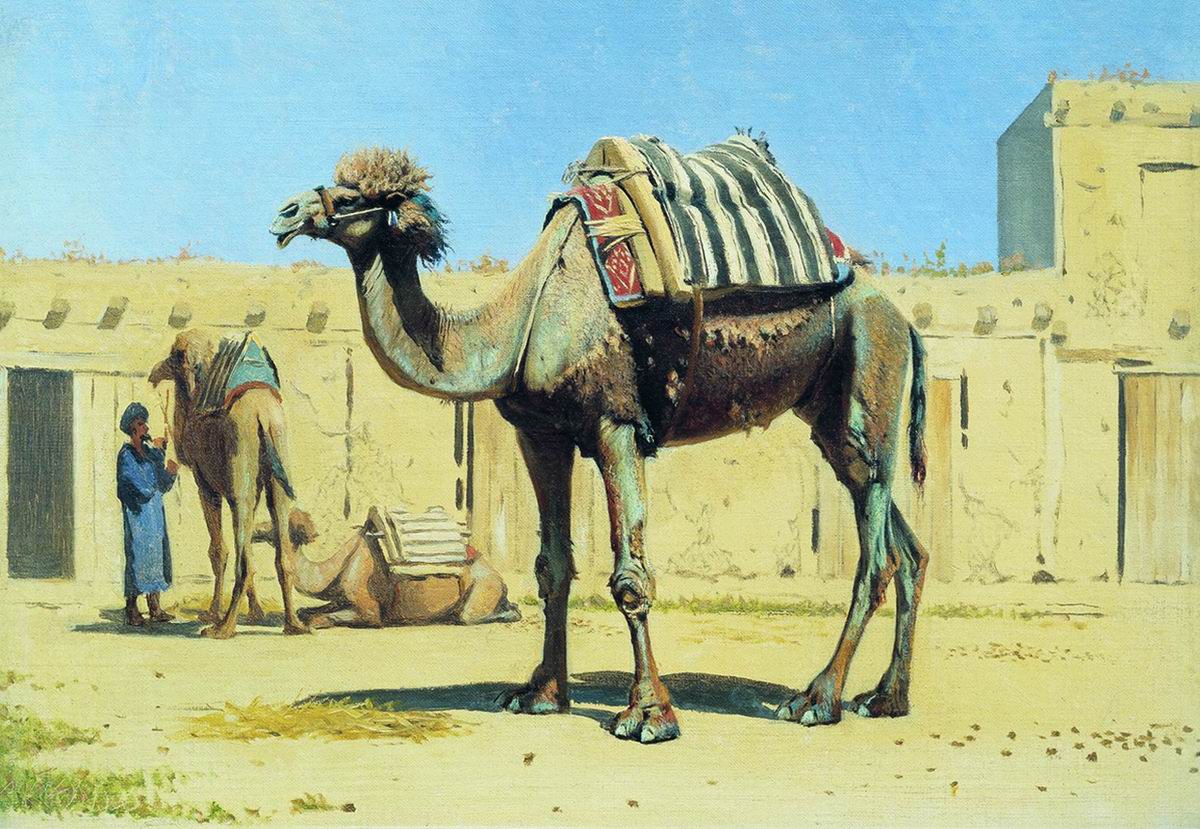 Верещагин В.В.. Верблюд во дворе караван-сарая. 1869-1870