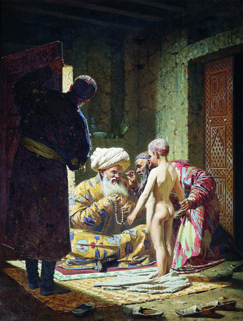 Верещагин В.В.. Продажа ребенка-невольника. 1872