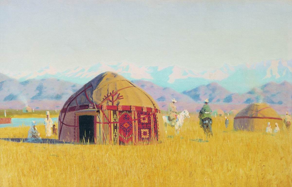 Верещагин В.В.. Киргизские кибитки на реке Чу. 1869-1870
